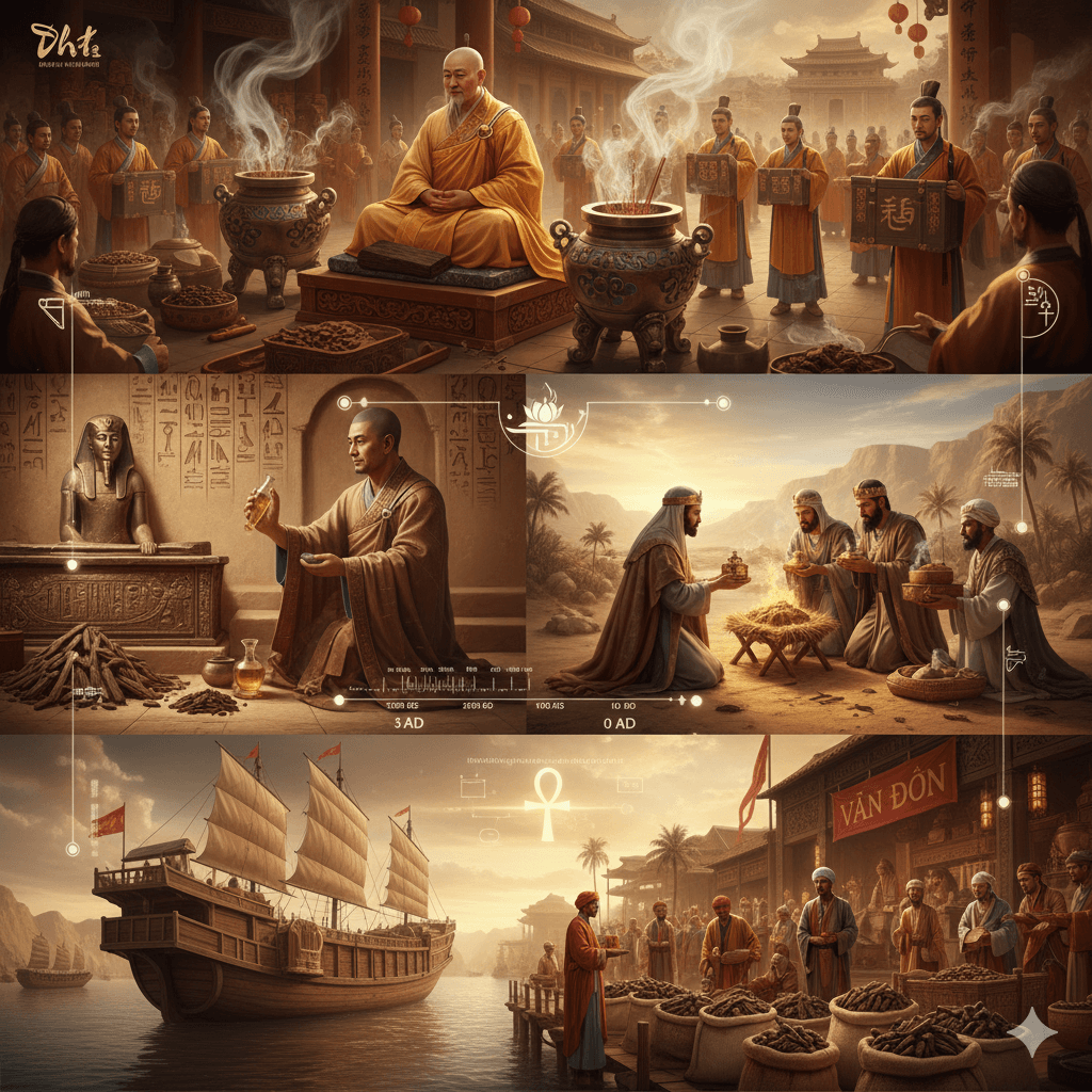 第二部分:沉香在古代文化中的作用 – “精神与商业角色”